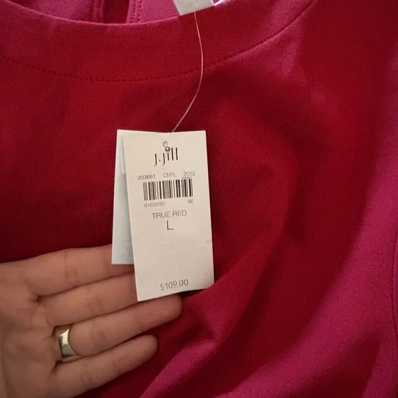 J. Jill Vibrant Red Long Sleeve Dress - Picture 3 of 3